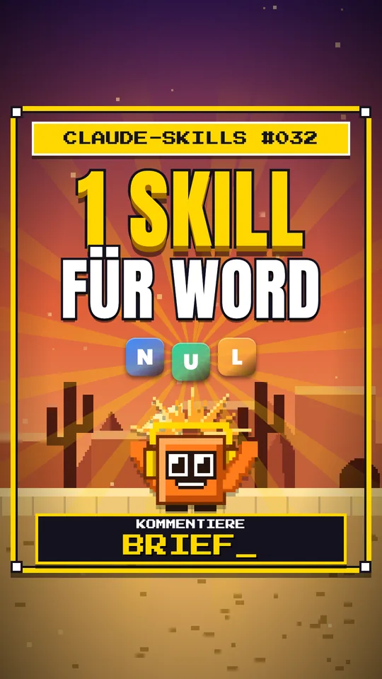 Cover von Claude-Skills Nr. 032: 1 Skill Für Word